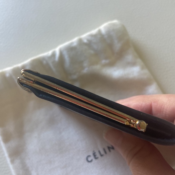 Céline Navy Coated Canvas/Leather Coin, AirTag, AirPod, wallet - Picture 4 of 7